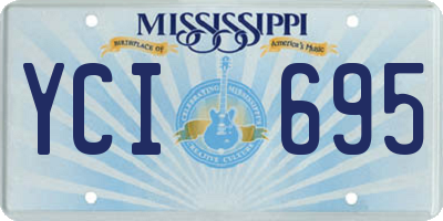 MS license plate YCI695