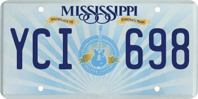 MS license plate YCI698