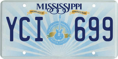 MS license plate YCI699