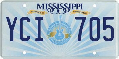 MS license plate YCI705