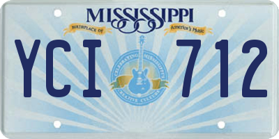 MS license plate YCI712