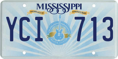 MS license plate YCI713