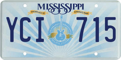 MS license plate YCI715