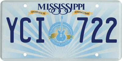 MS license plate YCI722