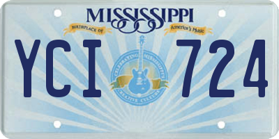 MS license plate YCI724