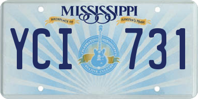 MS license plate YCI731
