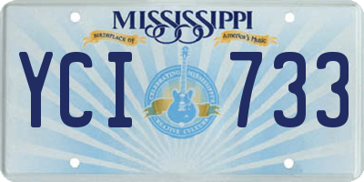 MS license plate YCI733