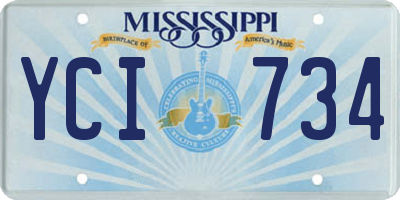 MS license plate YCI734