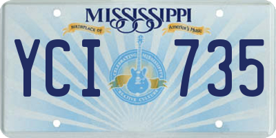 MS license plate YCI735