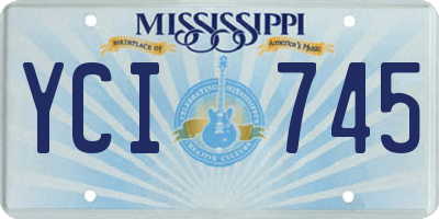 MS license plate YCI745