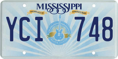 MS license plate YCI748