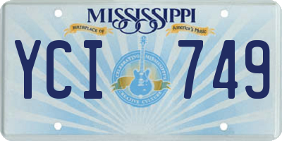 MS license plate YCI749
