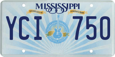 MS license plate YCI750