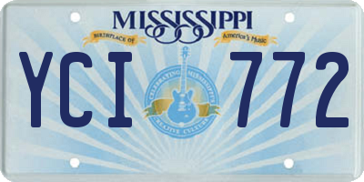 MS license plate YCI772
