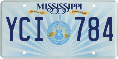 MS license plate YCI784