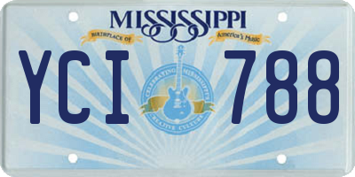 MS license plate YCI788