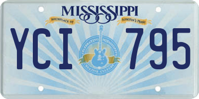 MS license plate YCI795