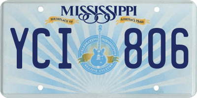 MS license plate YCI806