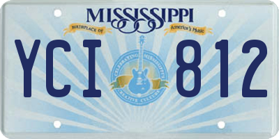 MS license plate YCI812