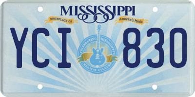 MS license plate YCI830