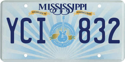 MS license plate YCI832