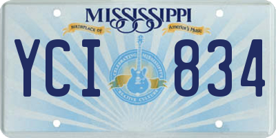 MS license plate YCI834