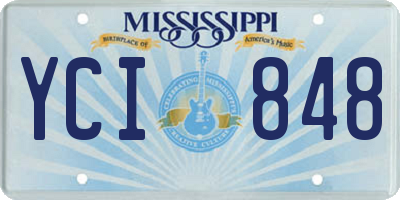 MS license plate YCI848