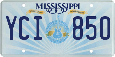 MS license plate YCI850