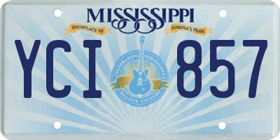 MS license plate YCI857