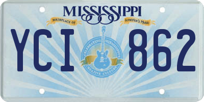 MS license plate YCI862