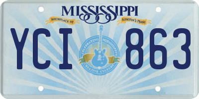 MS license plate YCI863