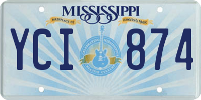 MS license plate YCI874