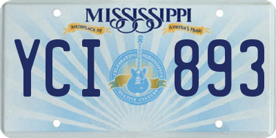 MS license plate YCI893