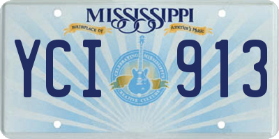 MS license plate YCI913