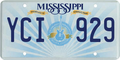 MS license plate YCI929