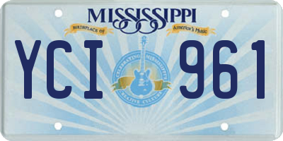 MS license plate YCI961