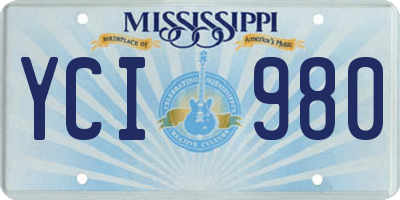 MS license plate YCI980