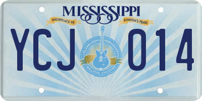 MS license plate YCJ014