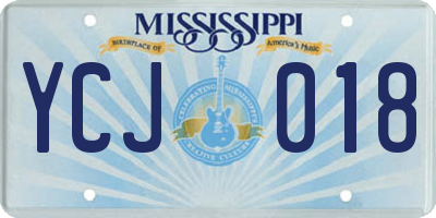 MS license plate YCJ018