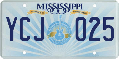 MS license plate YCJ025