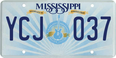 MS license plate YCJ037