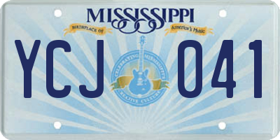 MS license plate YCJ041