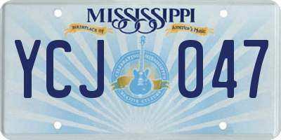 MS license plate YCJ047