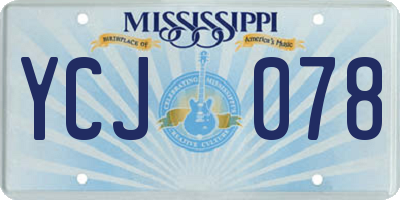 MS license plate YCJ078