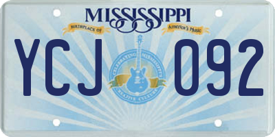 MS license plate YCJ092