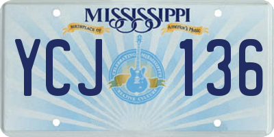 MS license plate YCJ136