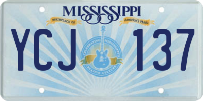 MS license plate YCJ137