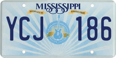 MS license plate YCJ186