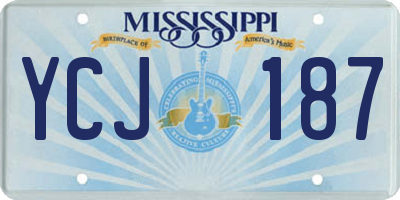 MS license plate YCJ187