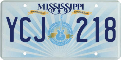 MS license plate YCJ218